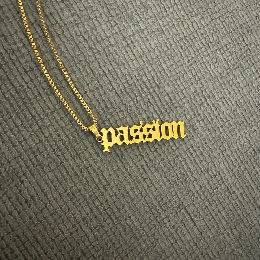 Stainless steel yellow gold necklace